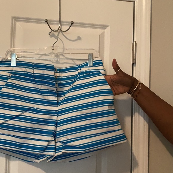 EUC shorts teal blue & green & white stripe - Picture 2 of 12